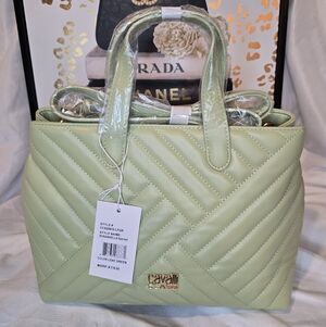 Cavalli Class Mint Green Quilted Satchel Nip
